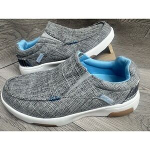 ORTHO COMFOOT GRAY TWEED / BLUE HEEL SLIP ON LOAFERS  Comfort EU38 US 7.5 - 8